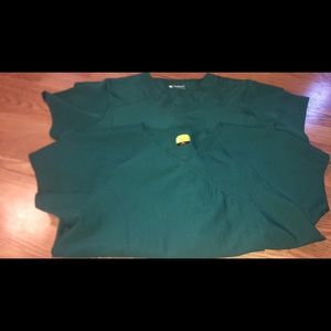 2 wonderwink hunter green scrub tops size XL